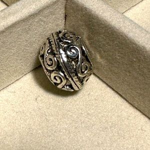 Brighton scroll antiqued silver plated charm bead for charm bracelet